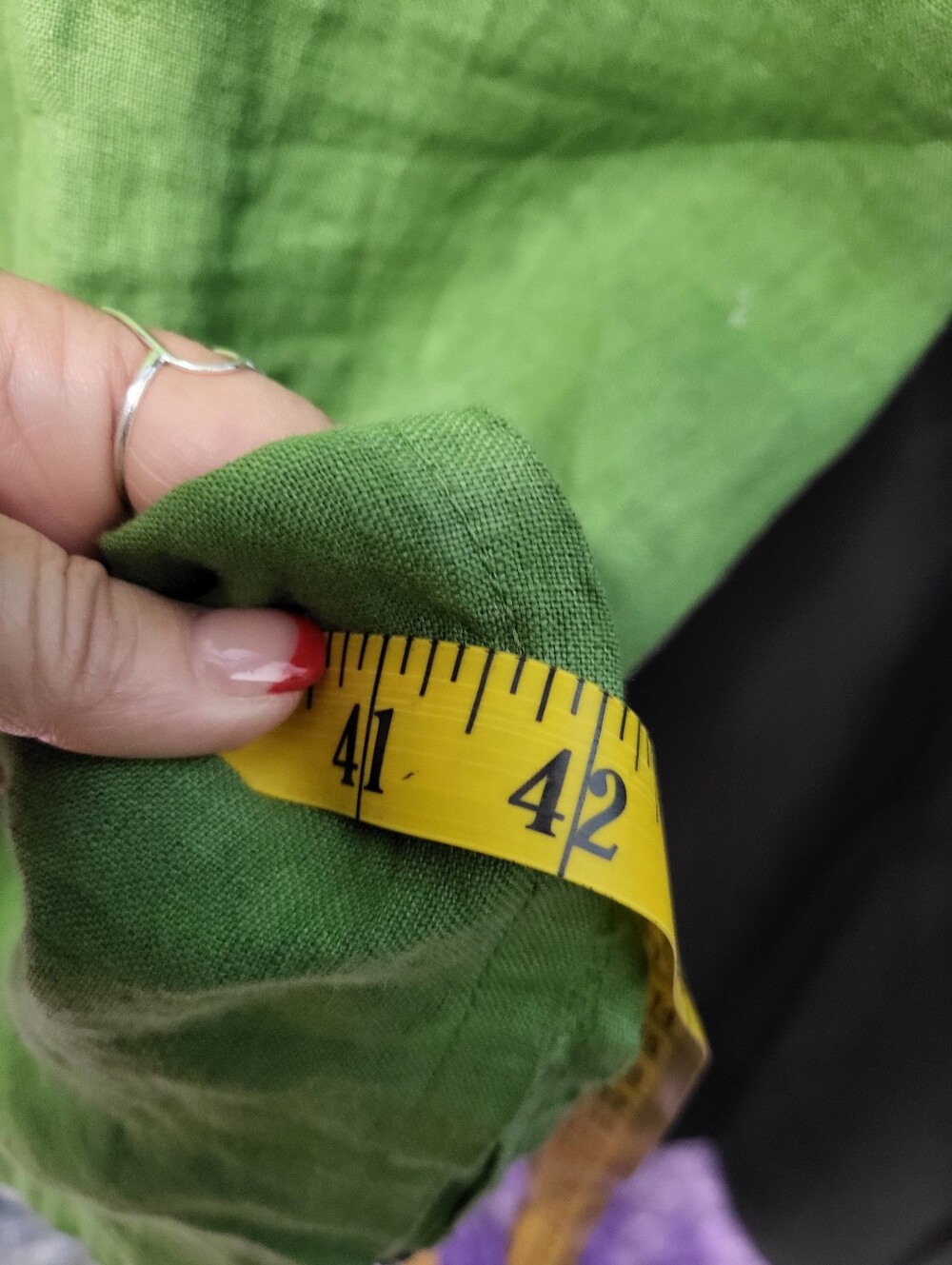 100% LINO GREEN COWL NECK TANK DRESS ONE SIZE - Picture 6 of 6